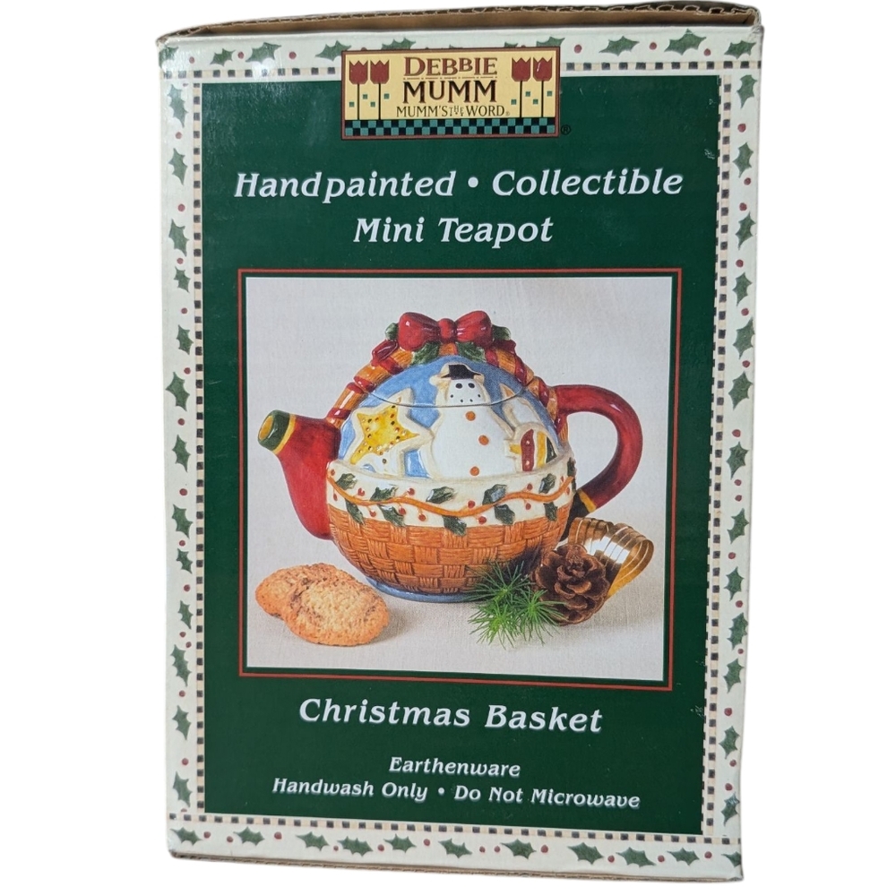Debbie Mumm Christmas Basket Teapot - Picture 5 of 13